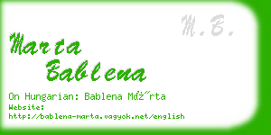 marta bablena business card